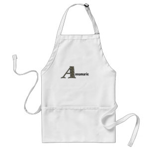 Monogram Letter A Name Hydrangea Personalized Adult Apron