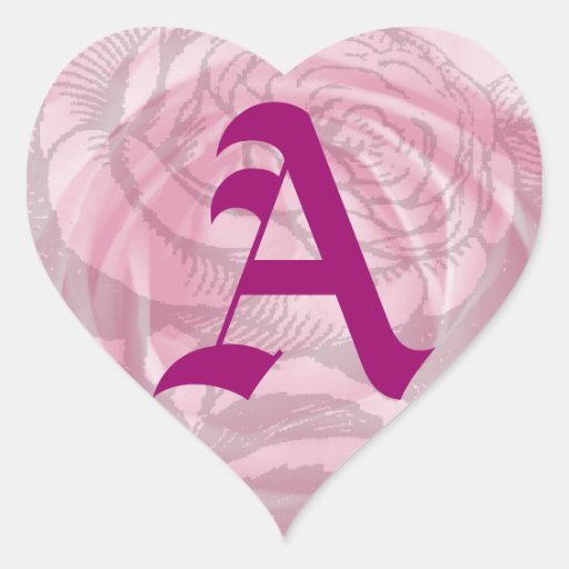 Monogram Letter A Pink Rose Sticker | Zazzle