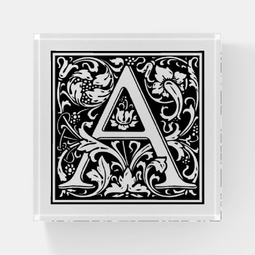 Monogram Letter A William Morris Style Paperweight