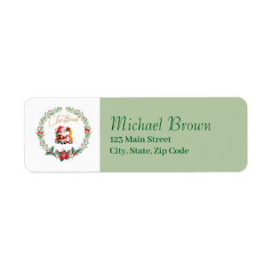 Monogram Letter B Christmas Wreath w/ Santa Claus Label