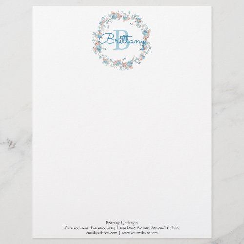 Monogram _ letter B custom Letterhead