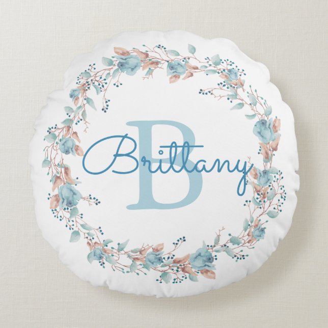 Monogram - letter B, custom Round Pillow (Front)