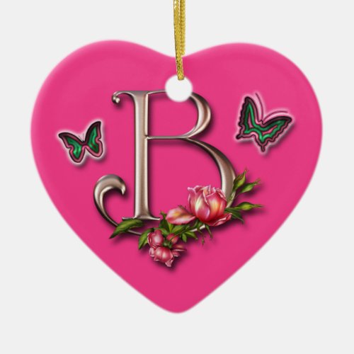 MONOGRAM LETTER B _ HEART ORNAMENT