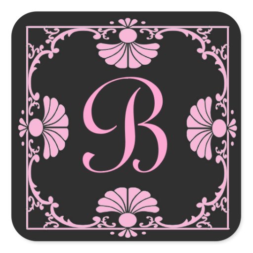 Monogram Letter B Pink Sticker | Zazzle