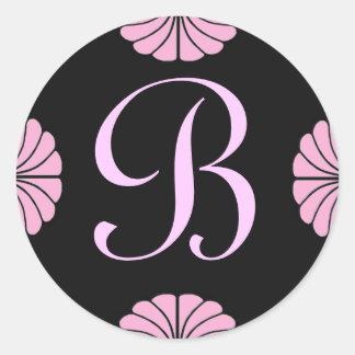 Monogram Letter B Pink Sticker