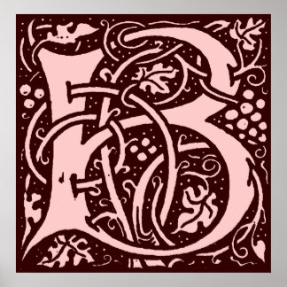 Monogram Letter B Poster