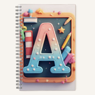 ✏️ Monogram Letter Back To School Colorful Style ✏ Notebook