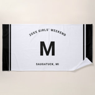 Monogram Letter Beach Towel