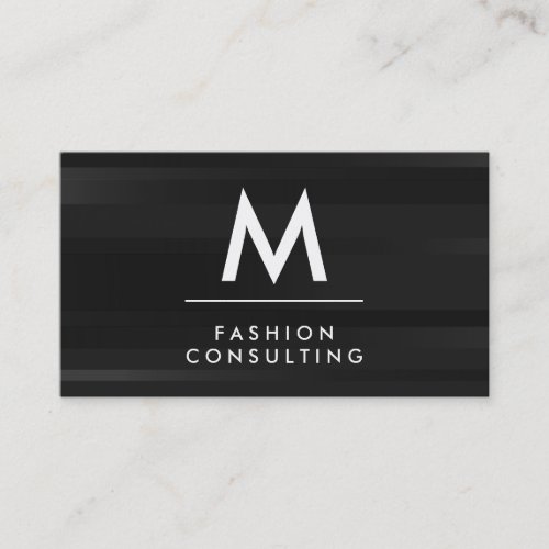 Monogram Letter  Black Stripes Business Card