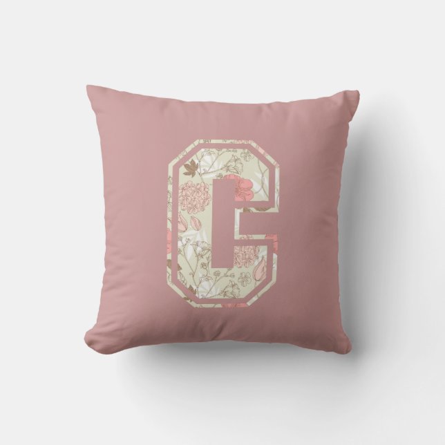 Monogram Letter C Throw Pillow (Front)