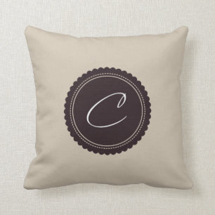 Monogram Letter C Throw Pillow
