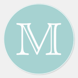 Monogram Letter Classic Round Sticker