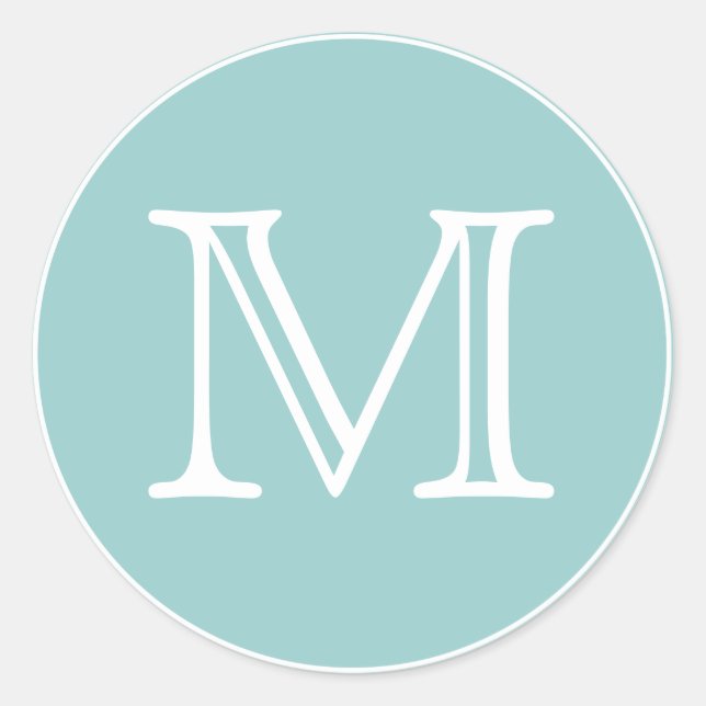 Monogram Letter Classic Round Sticker (Front)