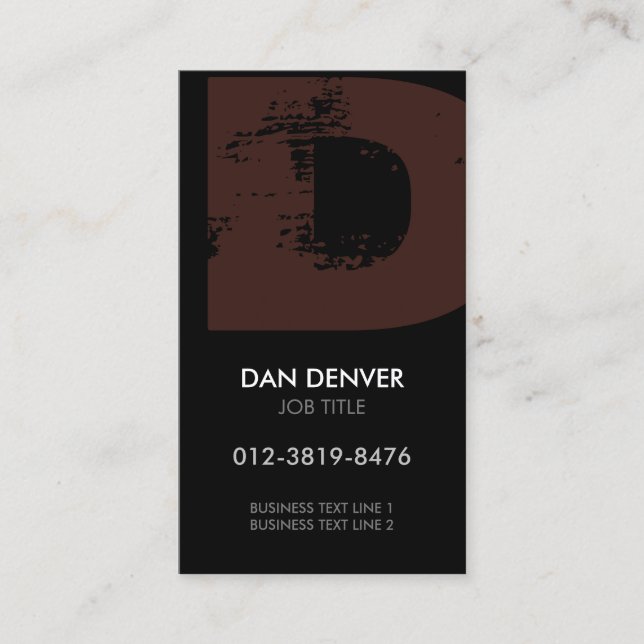 Monogram Letter D Business Card (Front)