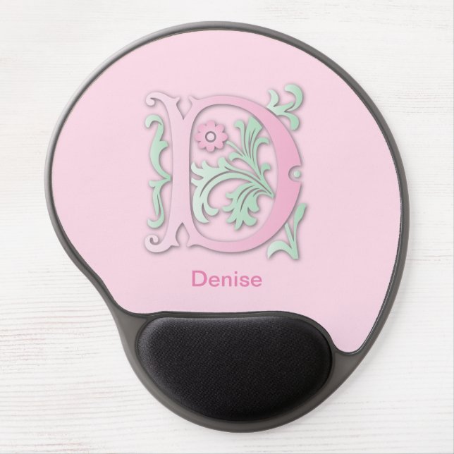 Monogram Letter D Gel Mouse Pad (Front)