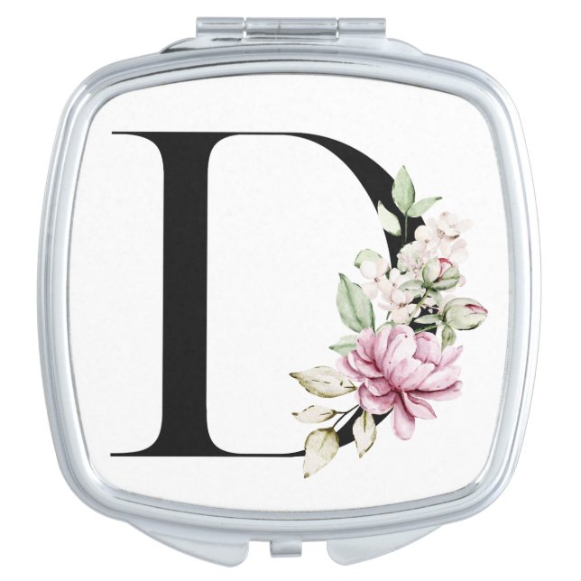 Monogram | Letter D Magnet  Compact Mirror (Front)