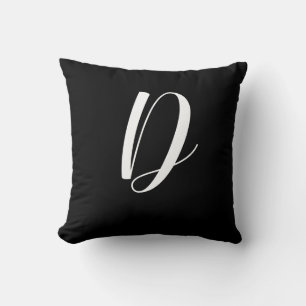 MONOGRAM LETTER D THROW PILLOW
