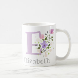 Monogram Letter E & Christian Name Coffee Mug