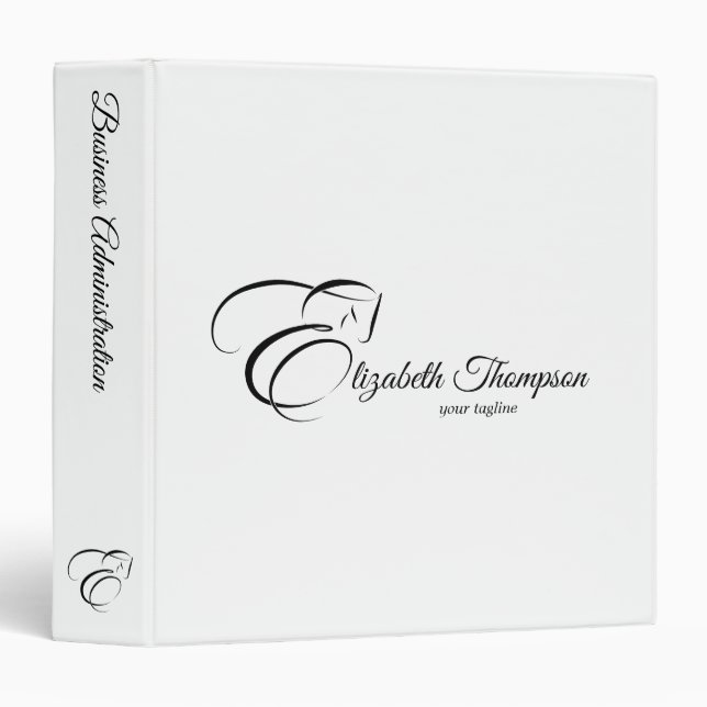 Monogram Letter E Horse 3 Ring Binder (Front/Spine)