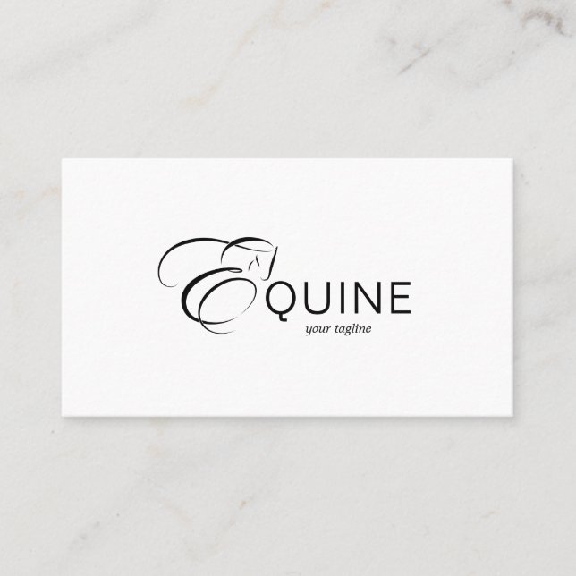 Monogram Letter E Horse Business Card (Front)
