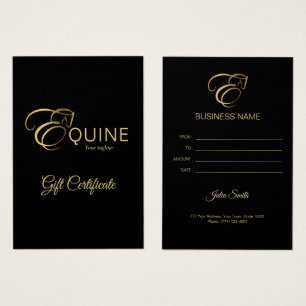 Monogram Letter E Horse in gold color