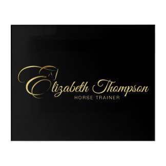 Monogram Letter E Horse in gold color Acrylic Print