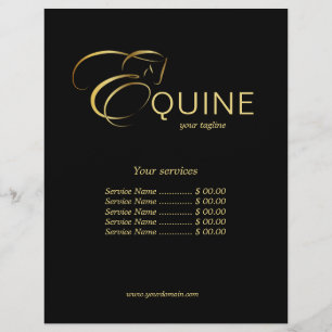 Monogram Letter E Horse in gold color Flyer