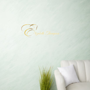 Monogram Letter E Horse in gold color Wall Decal