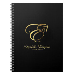 Monogram Letter E Horse  Notebook