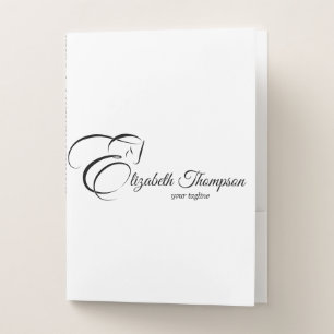 Monogram Letter E Horse Pocket Folder