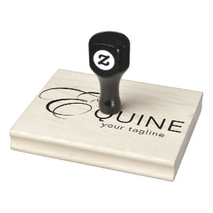 Monogram Letter E Horse Rubber Stamp