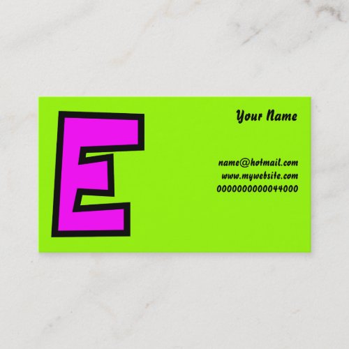 Monogram Letter E, Your Name, Business Cards