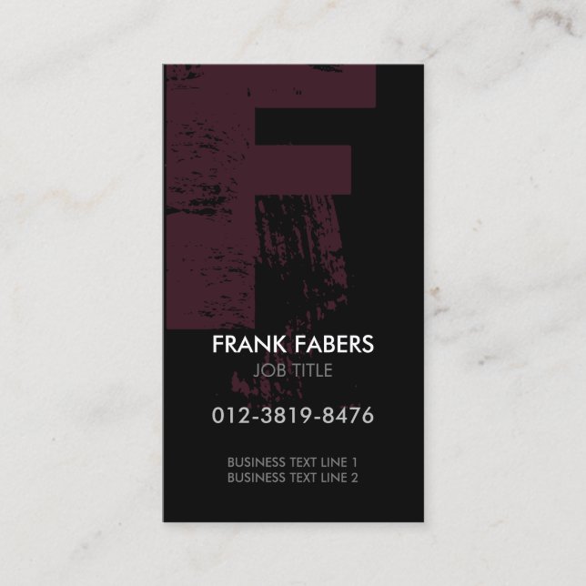 Monogram Letter F Business Card (Front)