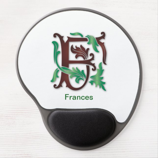 Monogram Letter F Gel Mouse Pad (Front)