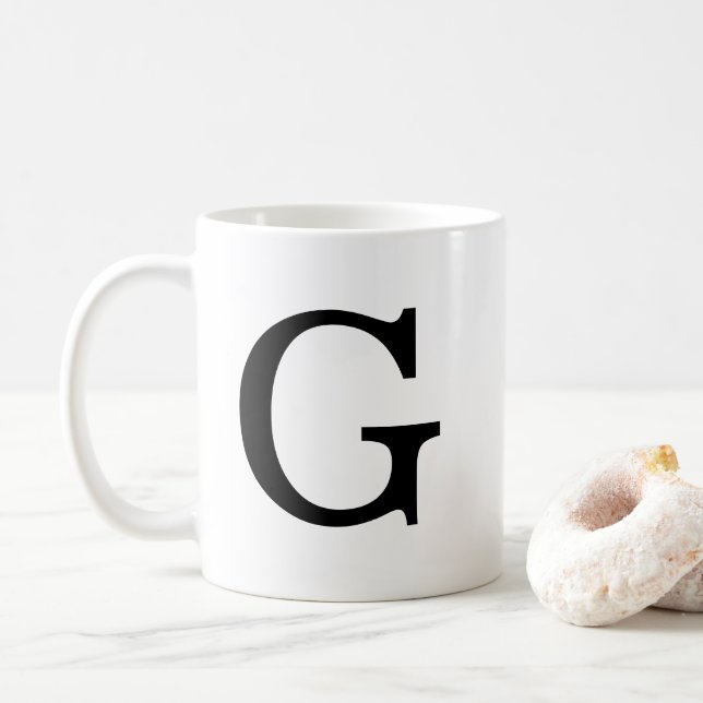 Monogram letter G Classic Mug, 11 oz Coffee Mug (With Donut)