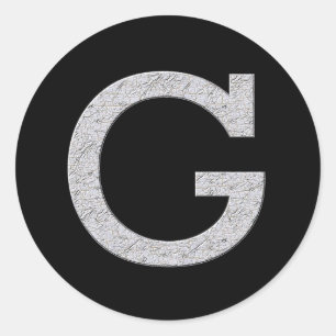 Monogram Letter G Classic Round Sticker