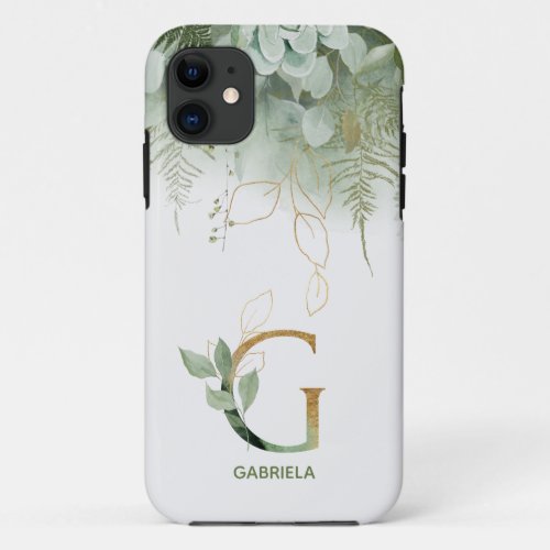 Monogram Letter G Greenery Case_Mate iPhone Case