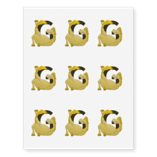 Monogram Letter G Pony Temporary Tattoos