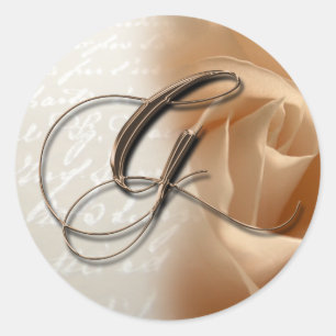 Monogram Letter G Wedding Envelope Sticker