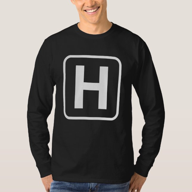 Monogram Letter H Initial Alphabet Monogrammed Wom T-Shirt (Front)