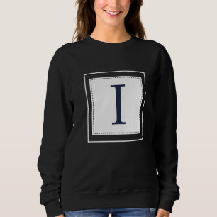 Monogram Letter I Alphabet I Initial Navy Blue   Sweatshirt