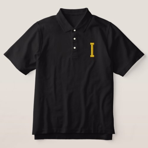 MONOGRAM LETTER I EMBROIDERED POLO SHIRT