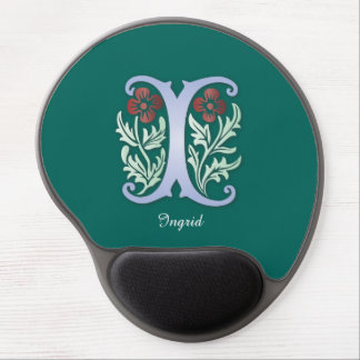 Monogram Letter I Gel Mouse Pad