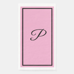 Monogram Letter Initial Pink Baby Shower Weddings Paper Guest Towels