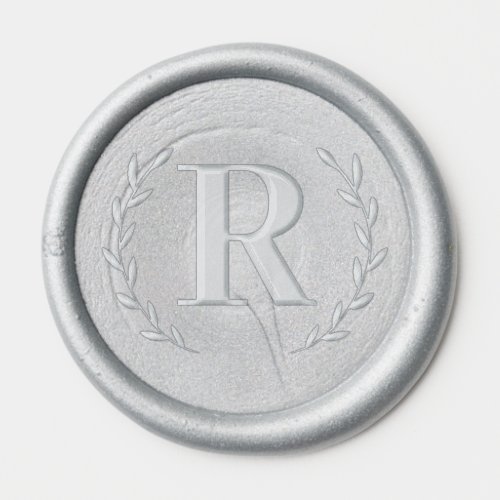 Monogram letter Initial R with Laurel Wax Seal Sticker
