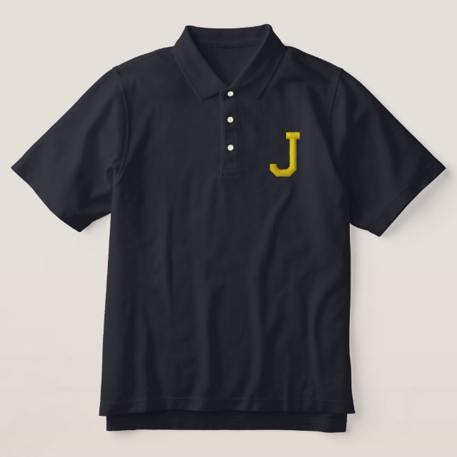 MONOGRAM LETTER J EMBROIDERED SHIRT (Design Front)