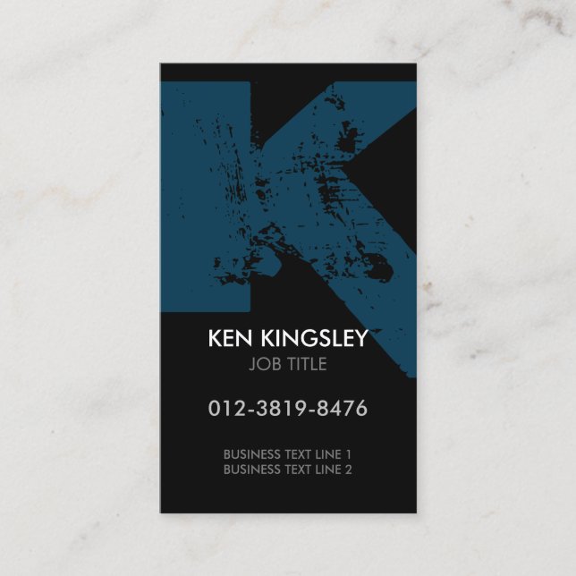 Monogram Letter K Business Card (Front)