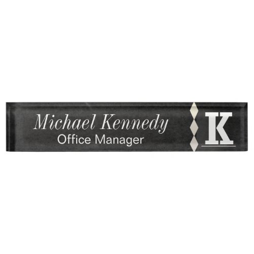 Monogram Letter K Chalkboard Name Plate