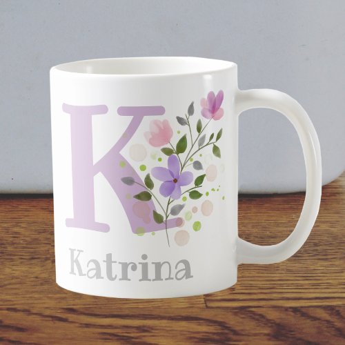 Monogram Letter K  Christian Name Coffee Mug