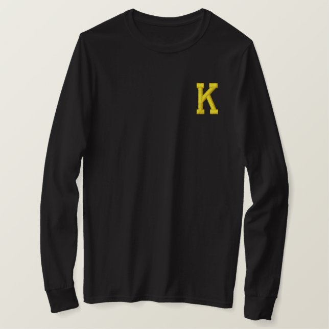 MONOGRAM LETTER K EMBROIDERED SHIRT (Design Front)